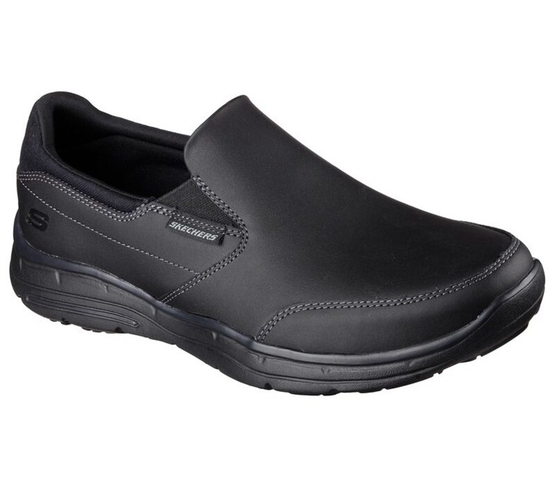 Skechers Herr Svarta Slip On - Relaxed Fit: Glides - Calculous - Sverige (WGPQX-4690)